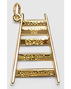 10K Yellow Gold 3D Ladder Pendant