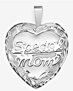 Silver Fancy Heart "Special Mom" Pendant