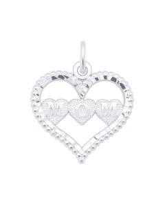 Silver Fancy "Mom" Charm Pendant