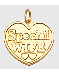 10K Yellow Gold Simple "Special Wife" Charm