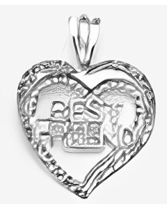 Silver  "Best Friend" Heart Pendant