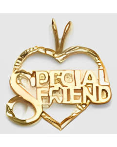 10K Yellow Gold "Special Friend" Heart Pendant