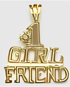 10K Yellow Gold "#1 Girl Friend" Charm