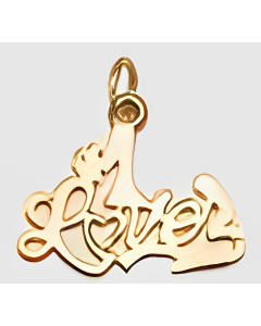 10K Yellow Gold "#1 Lover" Charm