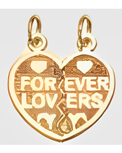 10K Yellow Gold Breakable Heart "Forever Lovers" Charm