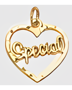 10K Yellow Gold Heart "Special" Charm