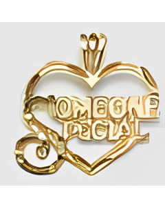 10K Yellow Gold Heart "Someone Special" Pendant