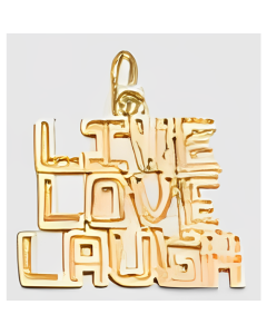 10K Yellow Gold Live Love Laugh Charm
