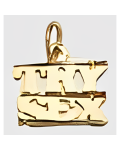10K Yellow Gold "Try Sex" Charm
