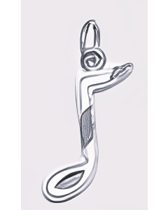 10K White Gold Music Note Charm