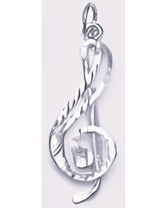 Silver Treble Clef Charm