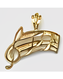 10K Yellow Gold Music Notes Charm