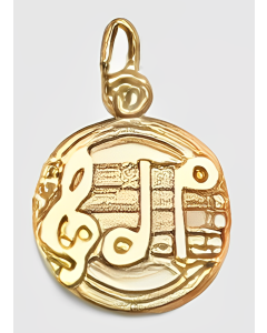 10K Yellow Gold Music Notes Charm