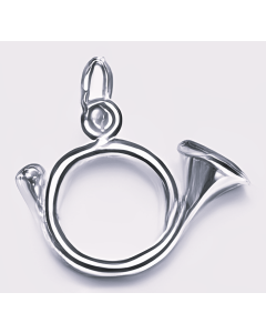 Silver 3D French Horn Charm