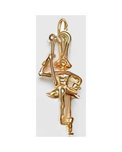 10K Yellow Gold 3D Majorette Charm