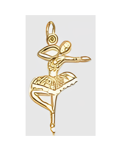 10K Yellow Gold Ballet Dancer Charm