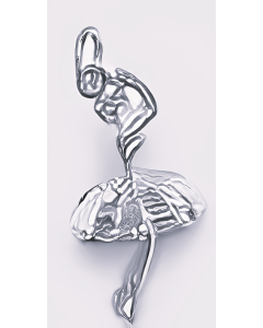 Silver 3D Ballet Dancer Charm