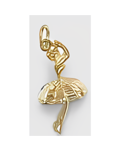 10K Yellow Gold 3D Ballet Dancer Charm