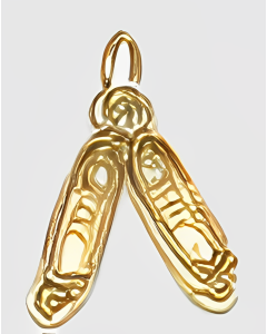10K Yellow Gold Ballet Shoes Charm