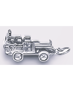 Silver 3D Fire Truck Charm