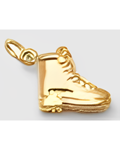10K Yellow Gold 3D Hiking Boots Charm