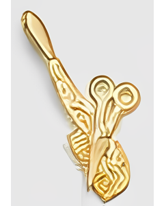 10K Yellow Gold Comb & Scissors Pendant