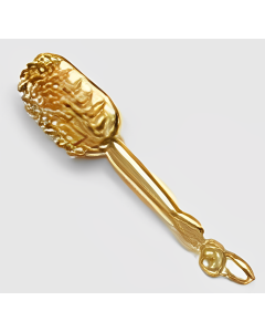 10K Yellow Gold 3D Hair Brush Pendant