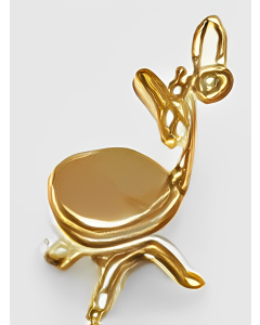10K Yellow Gold 3D Barber Chair Charm