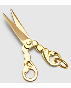 10K Yellow Gold 3D Scissors Charm