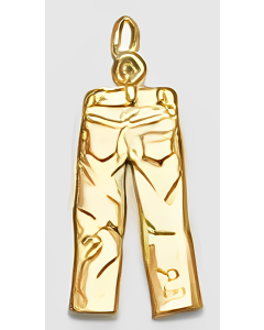 10K Yellow Gold 3D Jeans Pendant