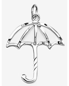 Silver 3D Open Umbrella Pendant