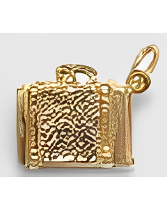 10K Yellow Gold 3D Briefcase Charm