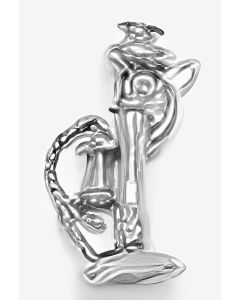 Silver 3D Old Fashion Telephone Pendant