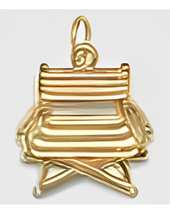 10K Yellow Gold 3D Director's Chair Charm