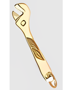 10K Yellow Gold 3D Wrench Charm