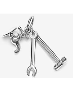 Silver 3D Tap, Wrench & Mallet Charm