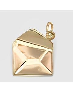 10K Yellow Gold Opened Envelope Charm
