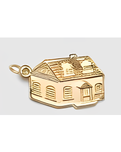 10K Yellow Gold Big House Pendant