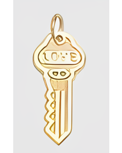 10K Yellow Gold Mini Love Key Charm