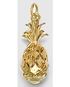 10K Yellow Gold 3D Pineapple Pendant