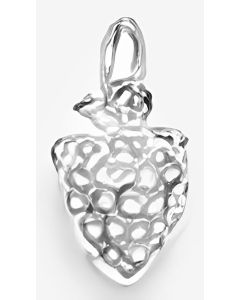 Silver 3D Strawberry Charm