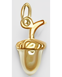 10K Yellow Gold 3D Acorn Charm