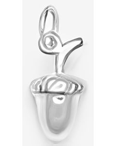 Silver 3D Acorn Charm