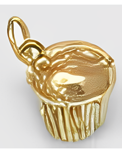 10K Yellow Gold 3D Muffin Charm