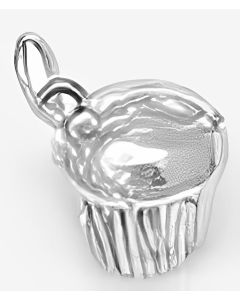 Silver 3D Muffin Charm