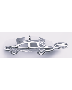 Silver 3D Taxi Charm