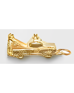 10K Yellow Gold 3D Tow Truck Charm