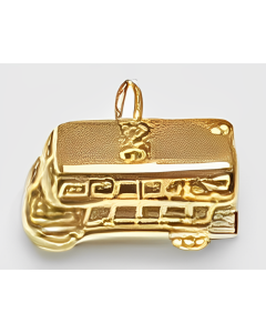 10K Yellow Gold 3D Double Deck Bus Charm