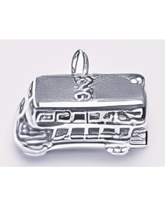 Silver 3D Double Deck Bus Charm