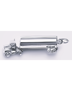 Silver 3D Tanker Truck Charm